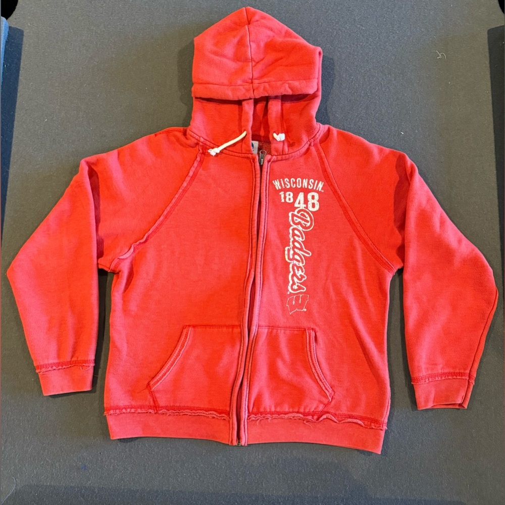 NCAA Wisconsin Badgers Full Zip Hoodie Red - Juniors Large